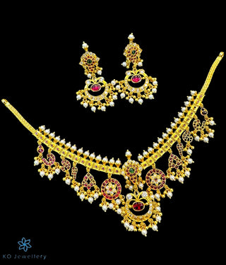 The Dhruvika Silver Guttapusalu Necklace