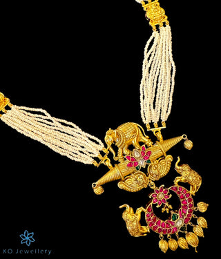 The Varsha Silver Kundan-Polki Pearl Necklace