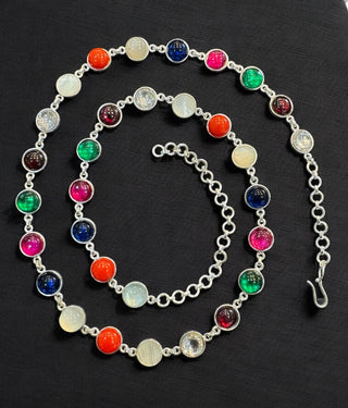 The Varnit Silver Gemstone Necklace/Waistbelt