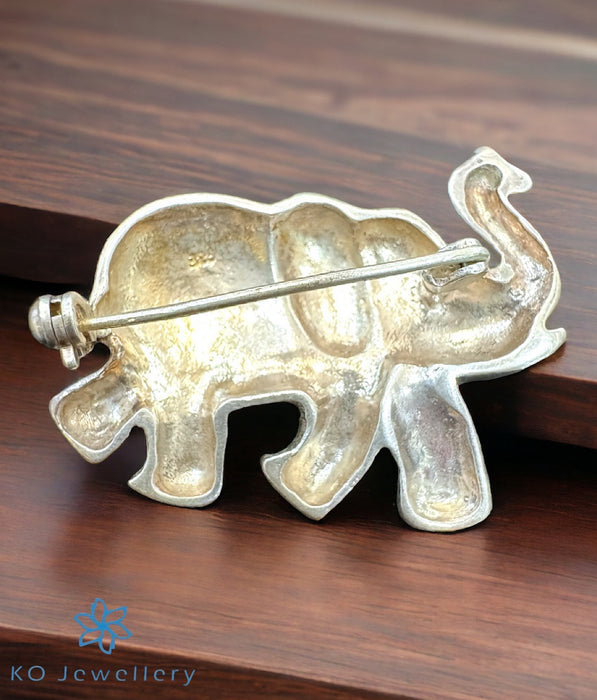 The Elephant Marcasite Silver Brooch
