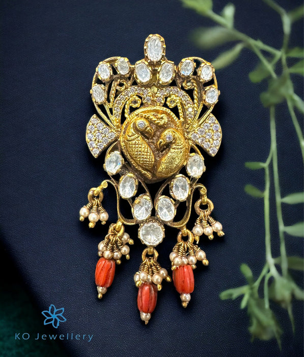 The Pankaja Silver Peacock Pendant