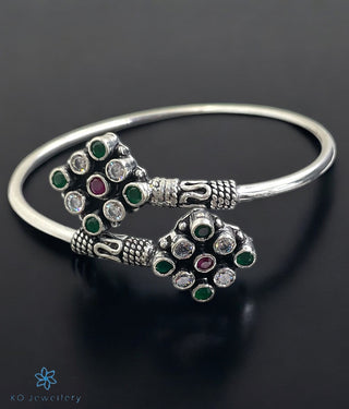 The Saira Silver Openable Gemstone Bracelet