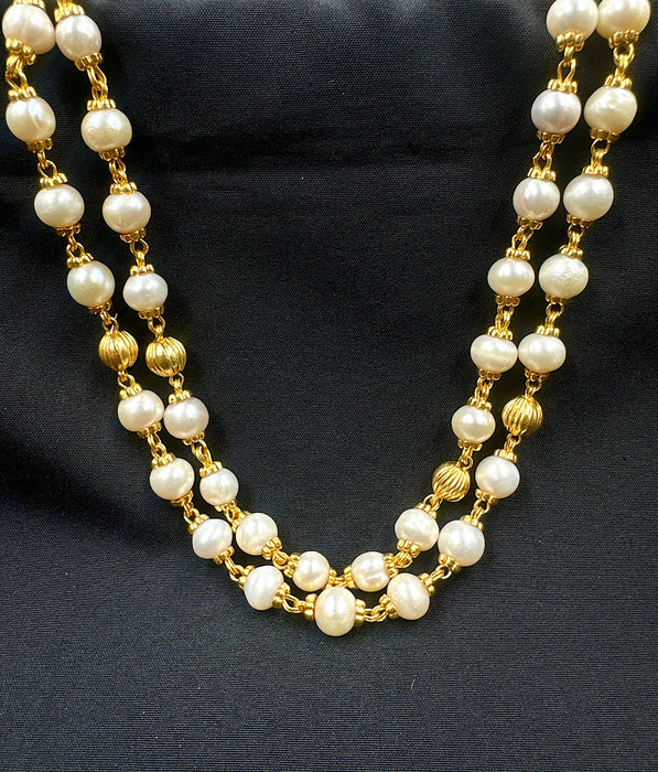 The Silver Pearl Two Layer Necklace
