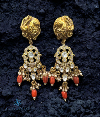 The Janaki Silver Peacock Kundan Earrings