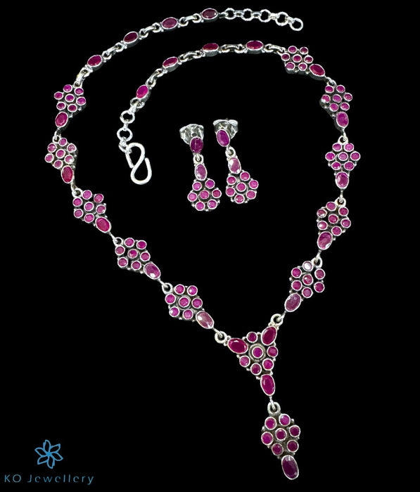 The Ranhita Silver Gemstone Necklace & Earrings