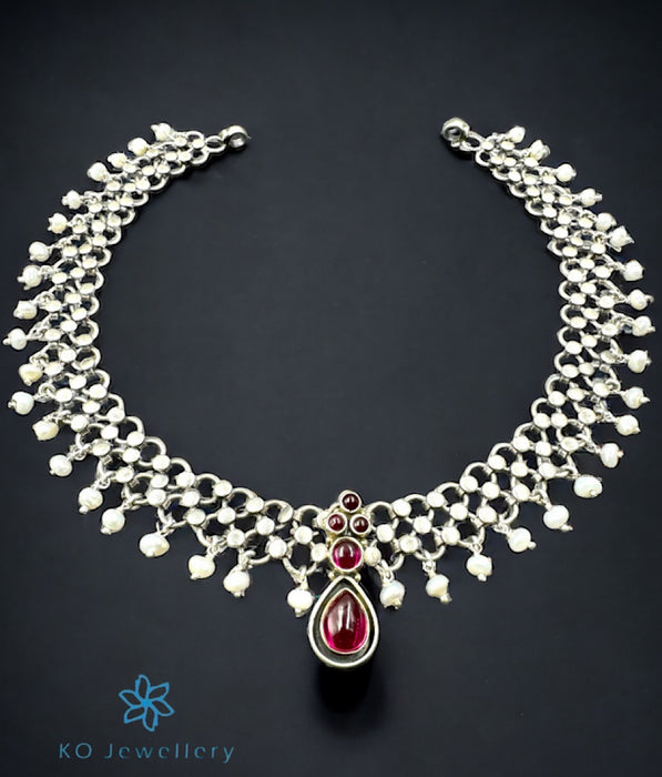 The Raunak Silver Antique Necklace