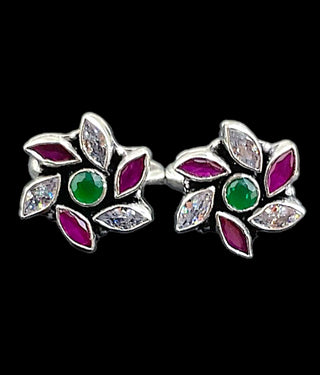 The Akshata Silver Gemstone Toe-Rings (Multi Colour)