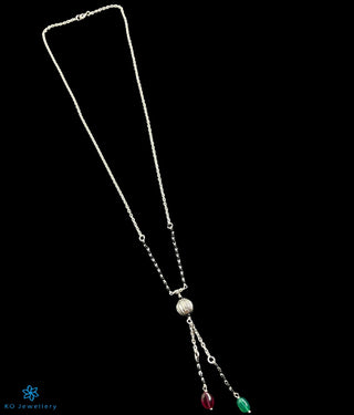 The Aaira Silver Lariat Mangalsutra Necklace