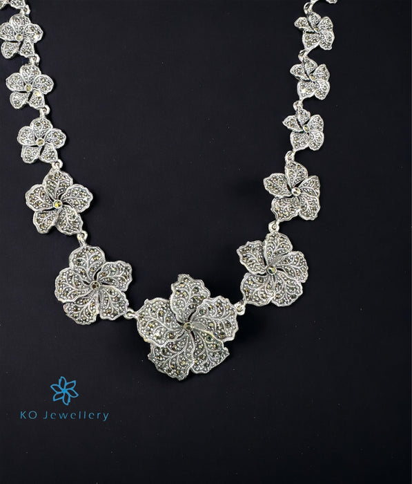 The Fragipani Silver Marcasite Necklace & Earrings