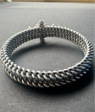 The Aruna Silver 2 tier Golusu Kada-Single (Oxidised/Size /2.2/2.4/2.6/2.8)