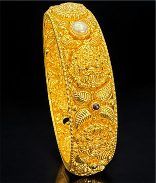 The Suprabha Silver Lakshmi Nakkasi Bangle- Single (Size/2.2/2.4/2.6/2.8)