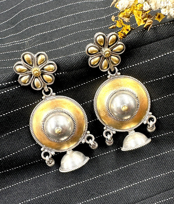 The Two tone Silver Jhumkas