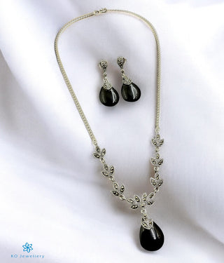 The Daivika Silver Marcasite Necklace & Earrings