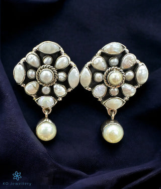 The Ramona Silver Gemstone Earrings (Pearl)