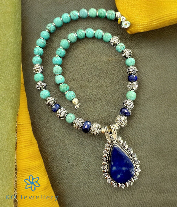 The Idish Silver Lapis & Turquoise Gemstone Necklace