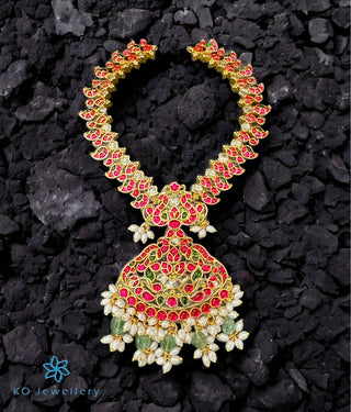 The Chinmaya Silver Kundan-Jadau Necklace & Earrings