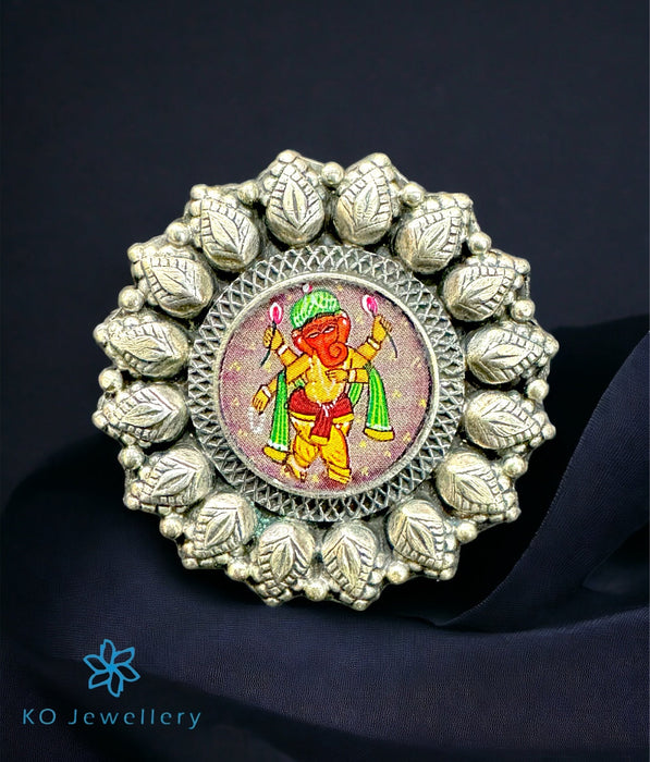 92.5 Standing Ganesha Silver Ring For Men - Silver Palace