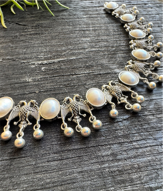 The Dvi-Paksha Silver Gandaberunda Necklace & Earrings