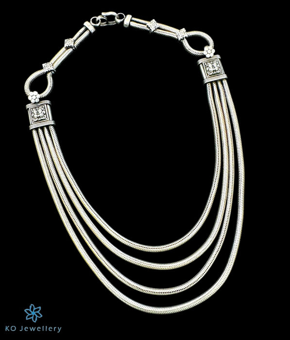The Vanini Silver Layered Chain Necklace