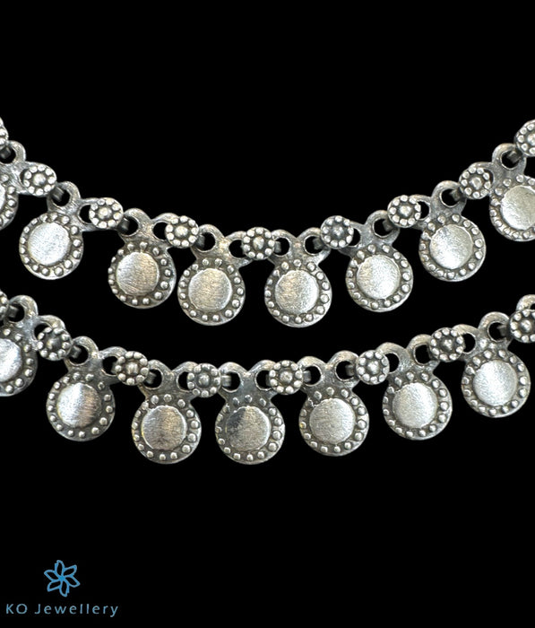 The Ayana Silver Antique Anklets