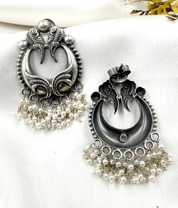 The Silver Peacock Earrings