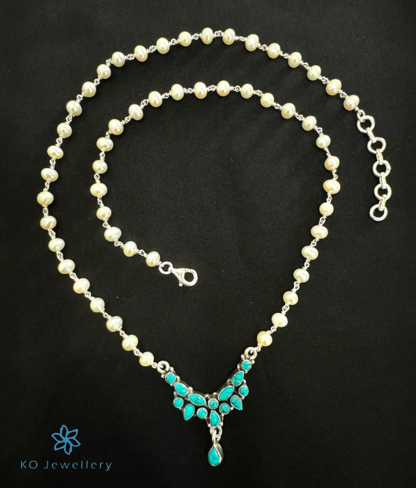 The Kalavathi Silver Gemstone Necklace