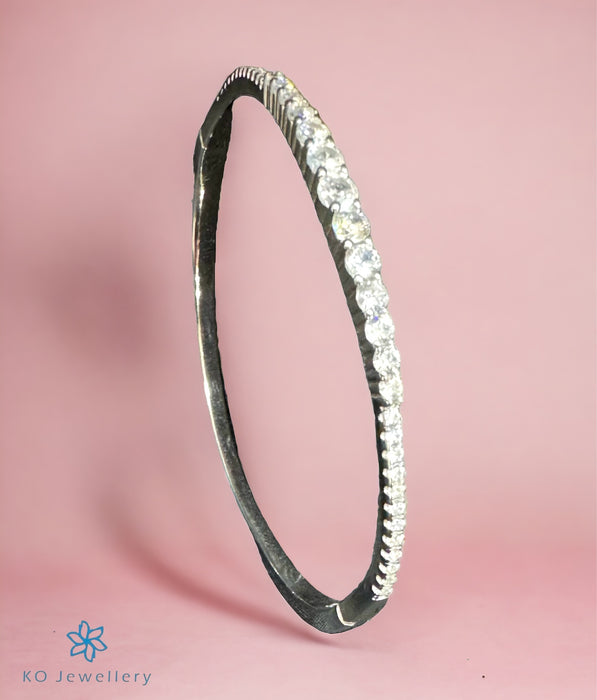 The Blaine Solitaire Silver Openable Bracelet