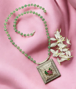 The Amita Silver Heritage Nakkasi Necklace