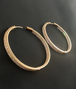 The Sparkly Silver Rosegold Hoops