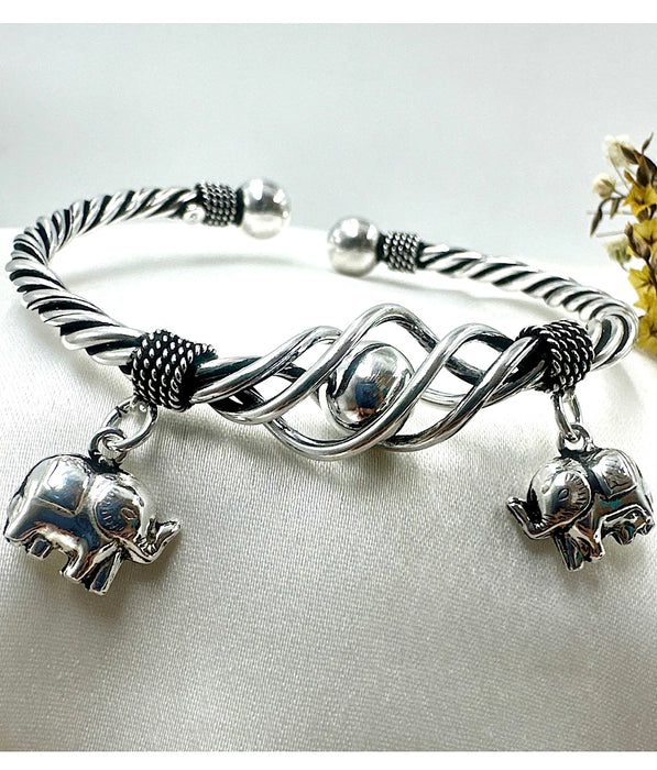 The Elephant Silver Openable Bracelet