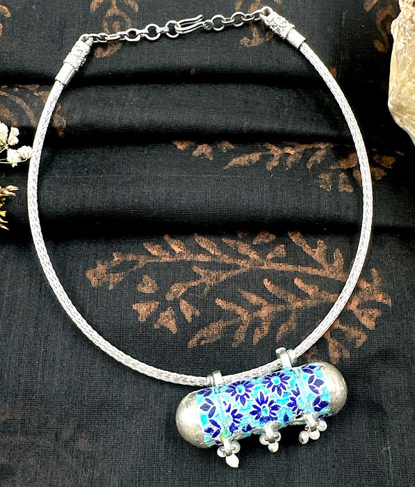 The Meenakari Silver Necklace
