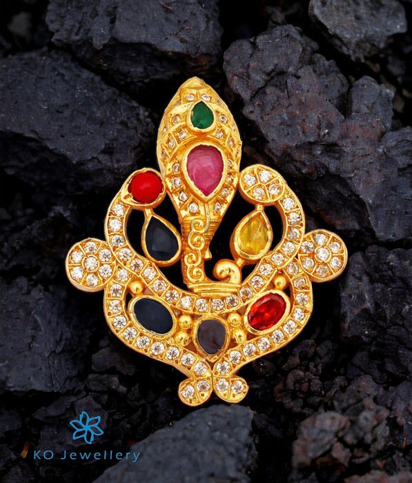 The Vakratunda Silver Navarathna Ganesha Pendant
