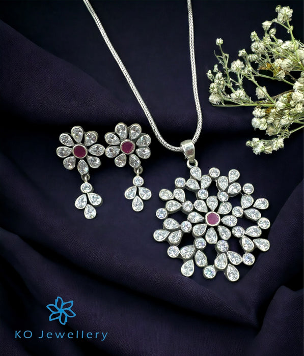The Antara Silver gemstone pendant Set