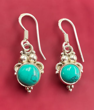 The Panchika Silver Gemstone Earrings (Turquoise)