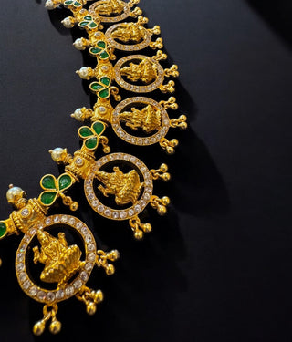 The Jahnavi Nakshi Lakshmi Silver Necklace & Earrings