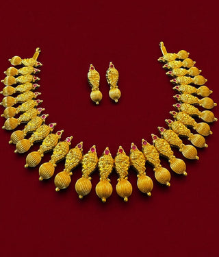 The Ajara Nakshi Silver Peacock Necklace & Earrings