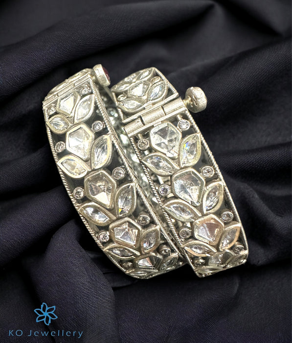 The Silver Polki Bracelet (White/Size 2.4)