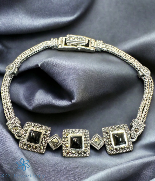 The Arizona Sparkle Silver Marcasite Bracelet (Black)