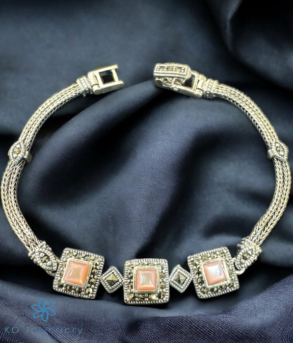 The Arizona Sparkle Silver Marcasite Bracelet (Light Pink)