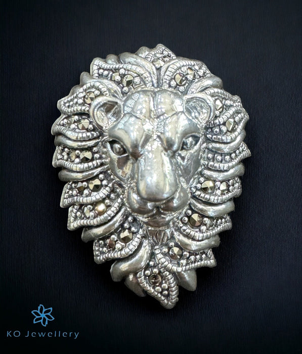 The Lion Marcasite Silver Brooch & Pendant