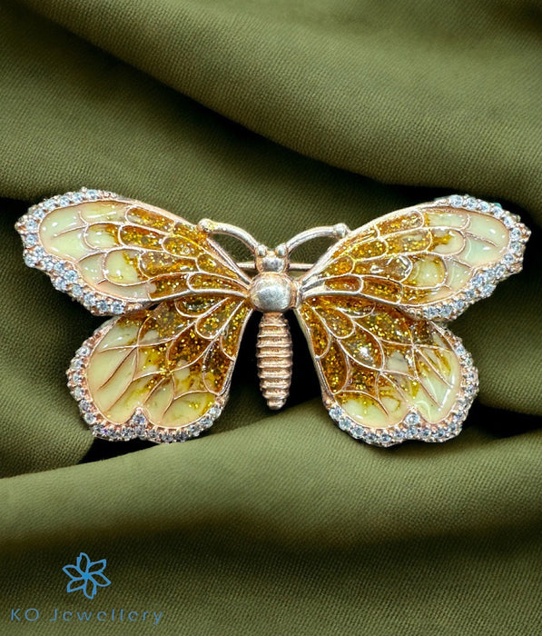 The Gold Butterfly Silver Brooch