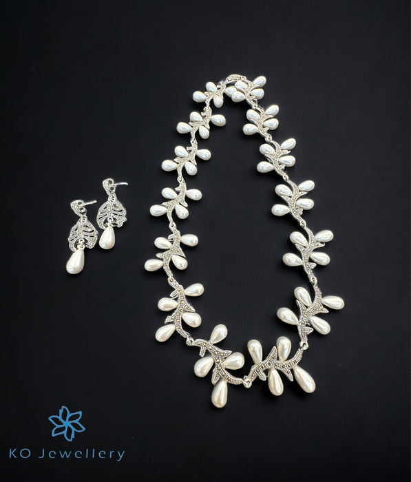 The Penny Silver Marcasite Necklace & Earrings