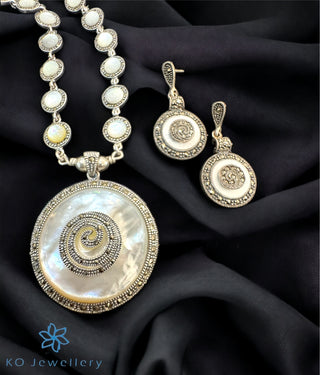 The Circle Silver Marcasite Necklace & Earrings