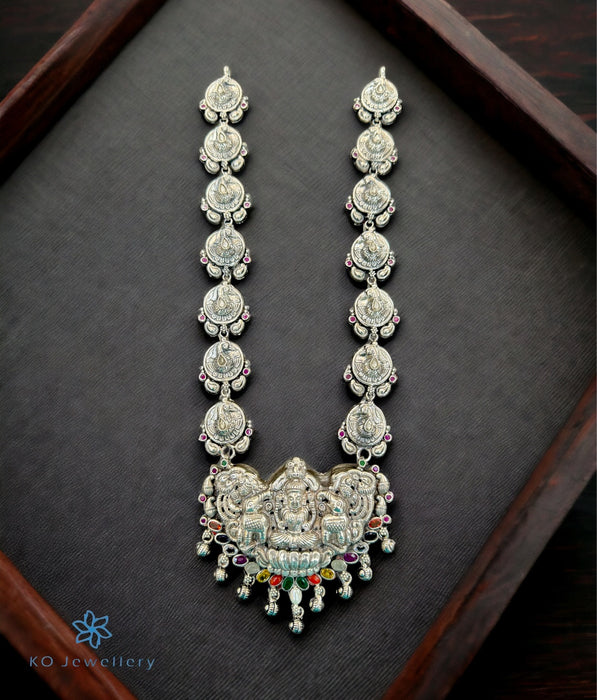The Lakshmi Navilu Silver Navratna Necklace