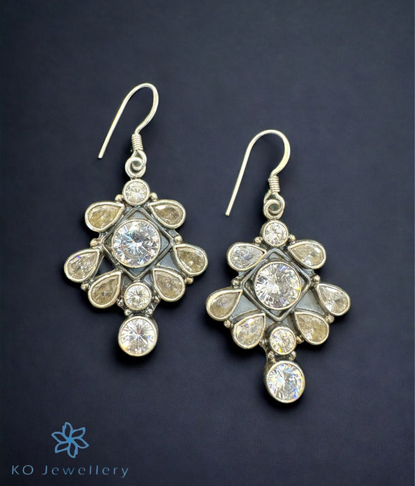 The Babita Silver Gemstone Earrings (White)