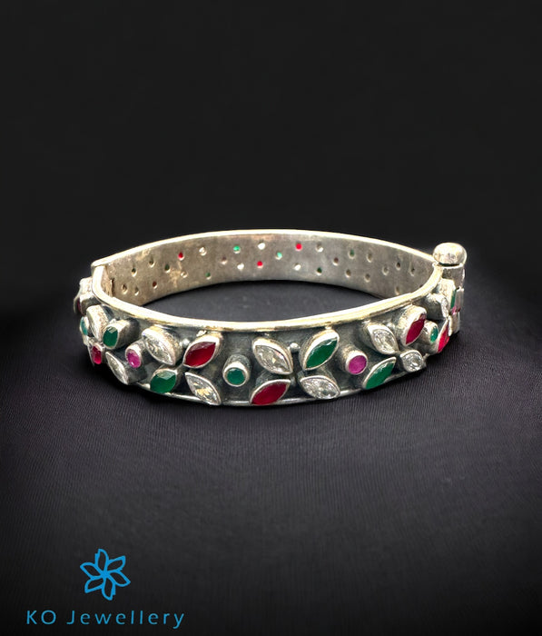 The Spring Silver Gemstone Openable Bracelet (Size 2.5)