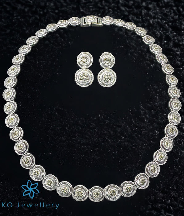 The Circle Silver Marcasite Necklace & Earrings