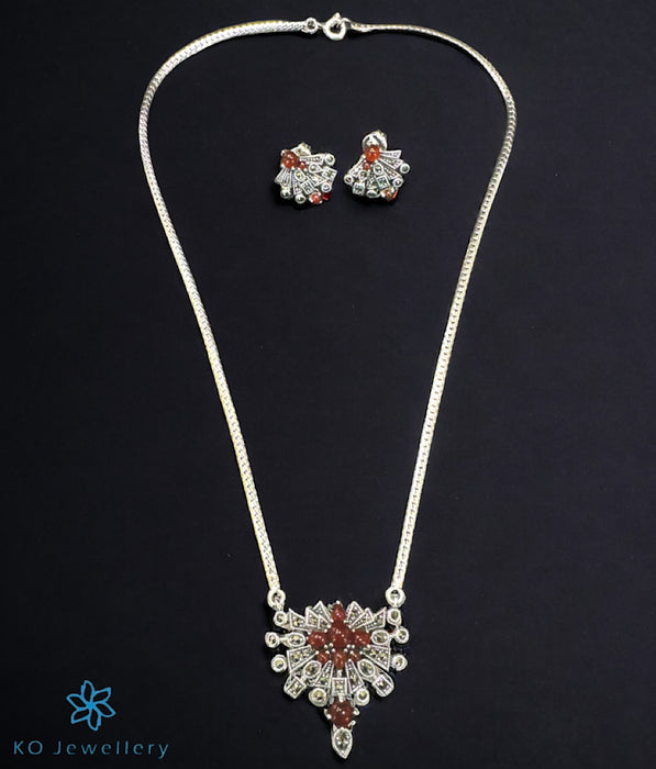 The Arabesque Silver Marcasite Necklace & Earrings