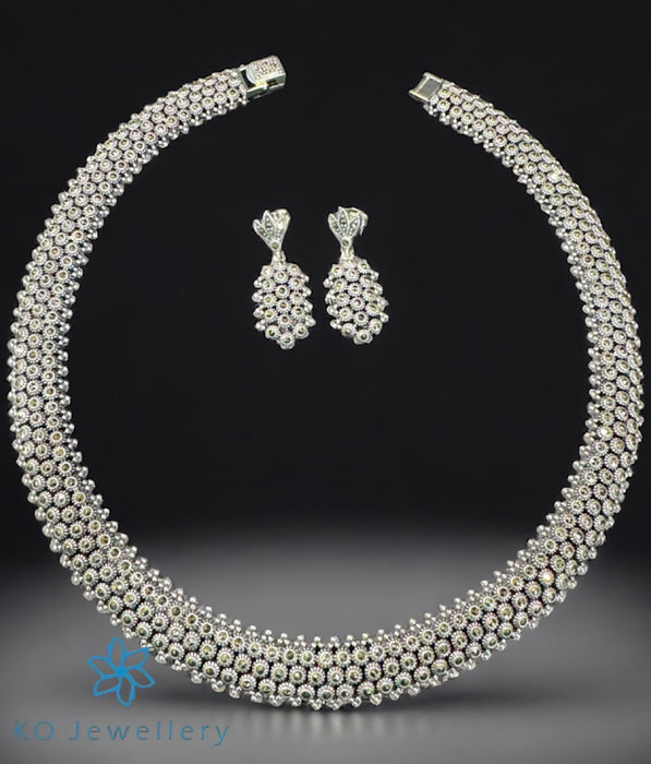 The Eliana Silver Marcasite Necklace & Earrings
