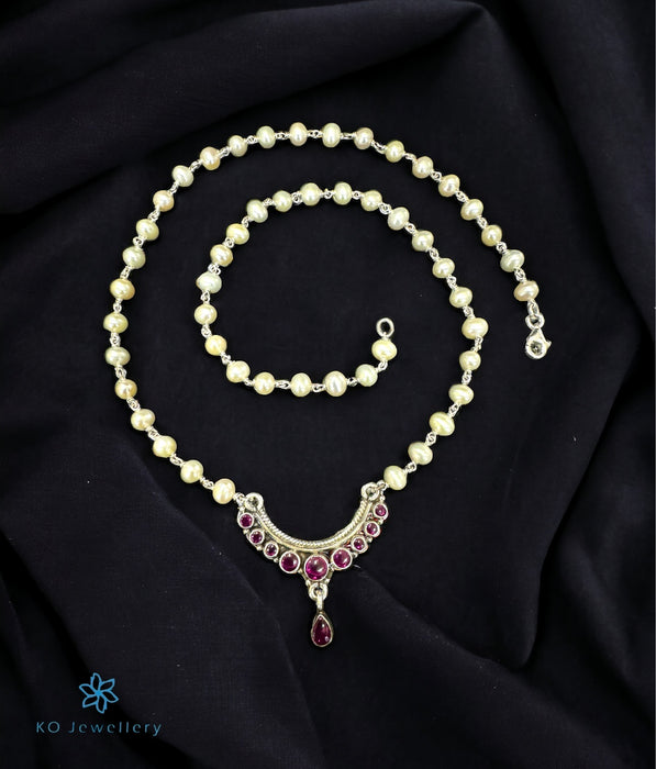 The Madhupal Silver Gemstone & Pearl Necklace